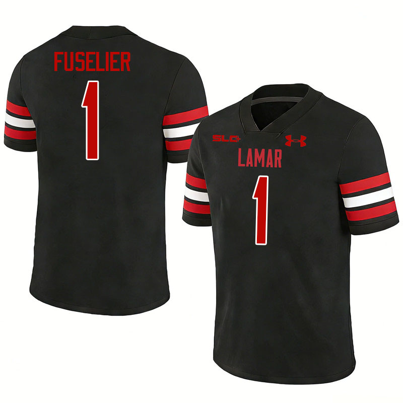Lamar Cardinals #1 Kyndon Fuselier College Football Jerseys,Uniforms-Black